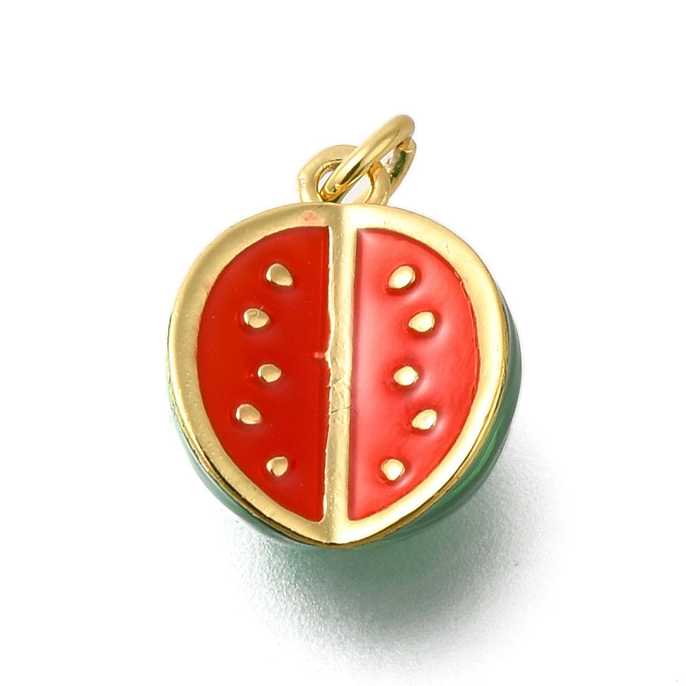 18k Gold Plated Brass Watermelon Charm