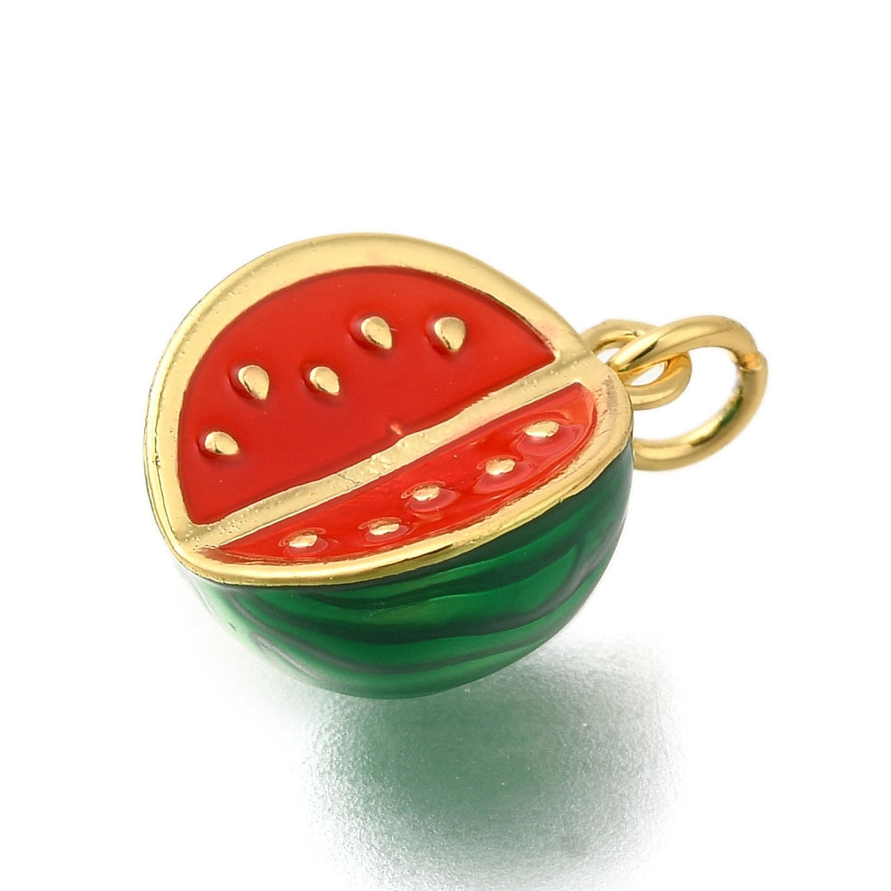 18k Gold Plated Brass Watermelon Charm