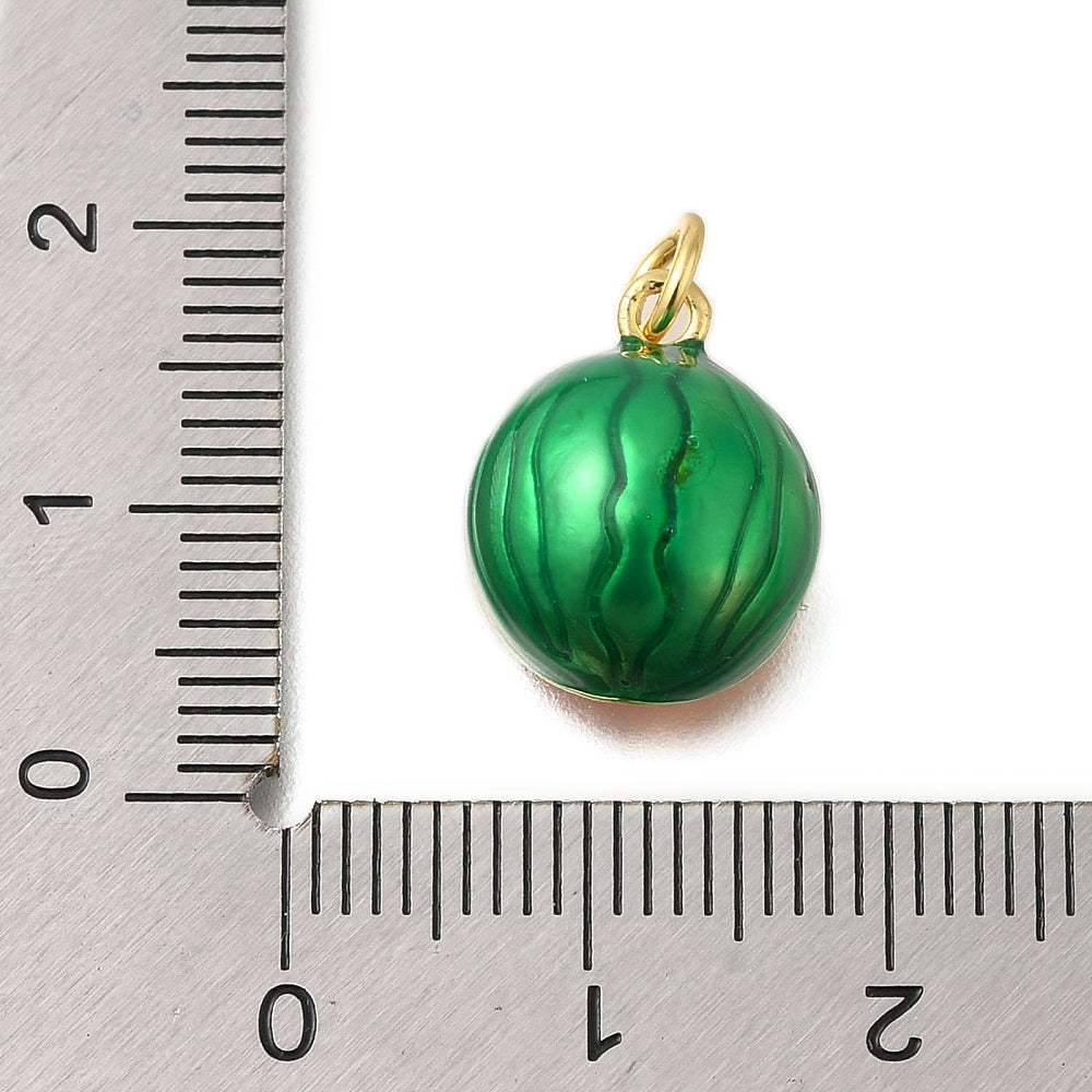 18k Gold Plated Brass Watermelon Charm