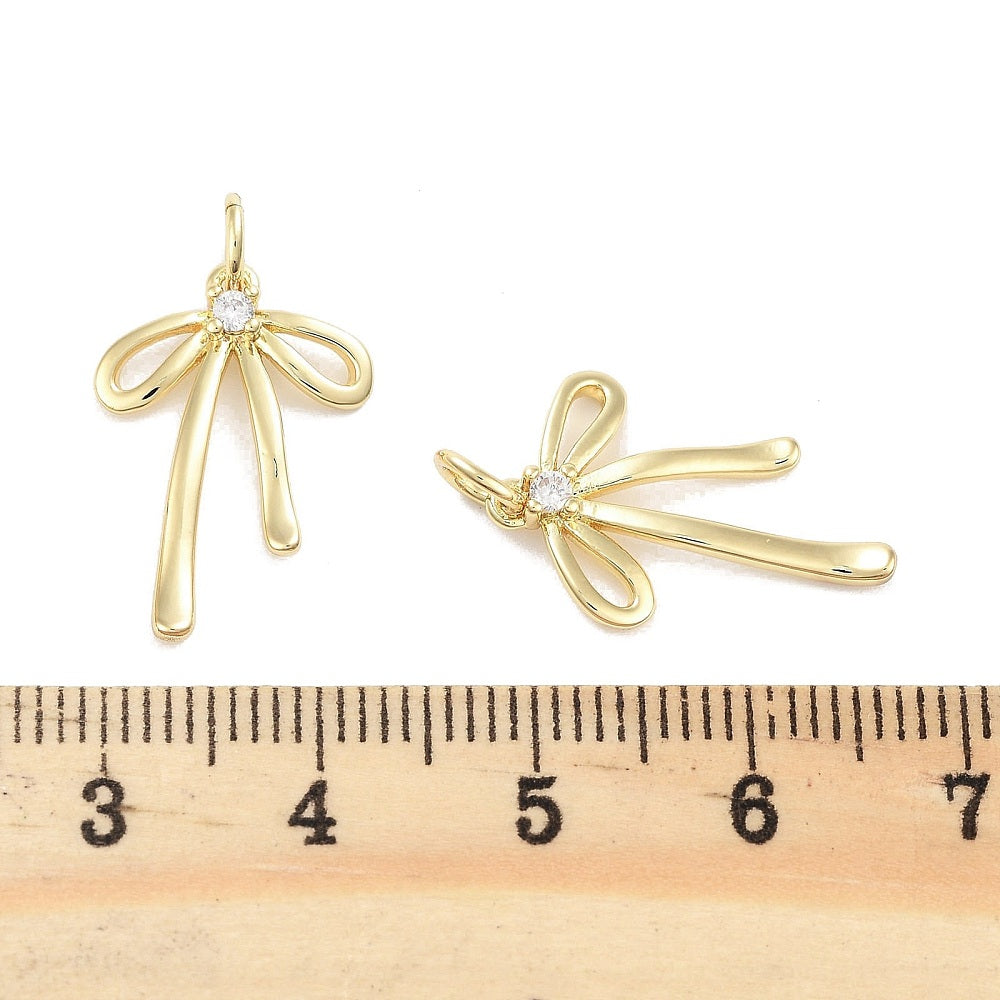 18k Gold Plated Brass Bow Charn