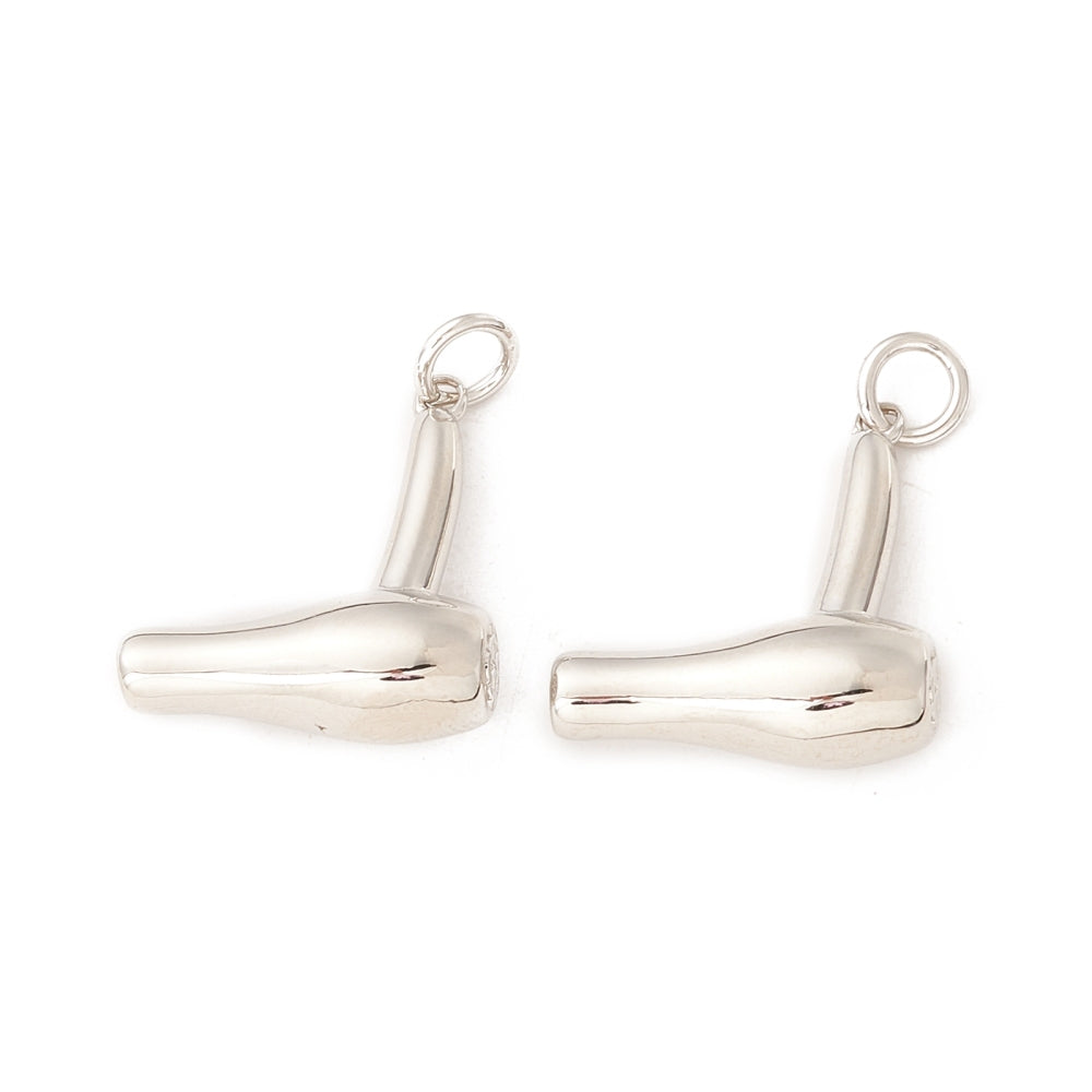 Silver Brass Hair Dryer Charm