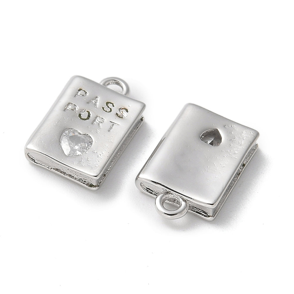 Silver Brass Passport Charm