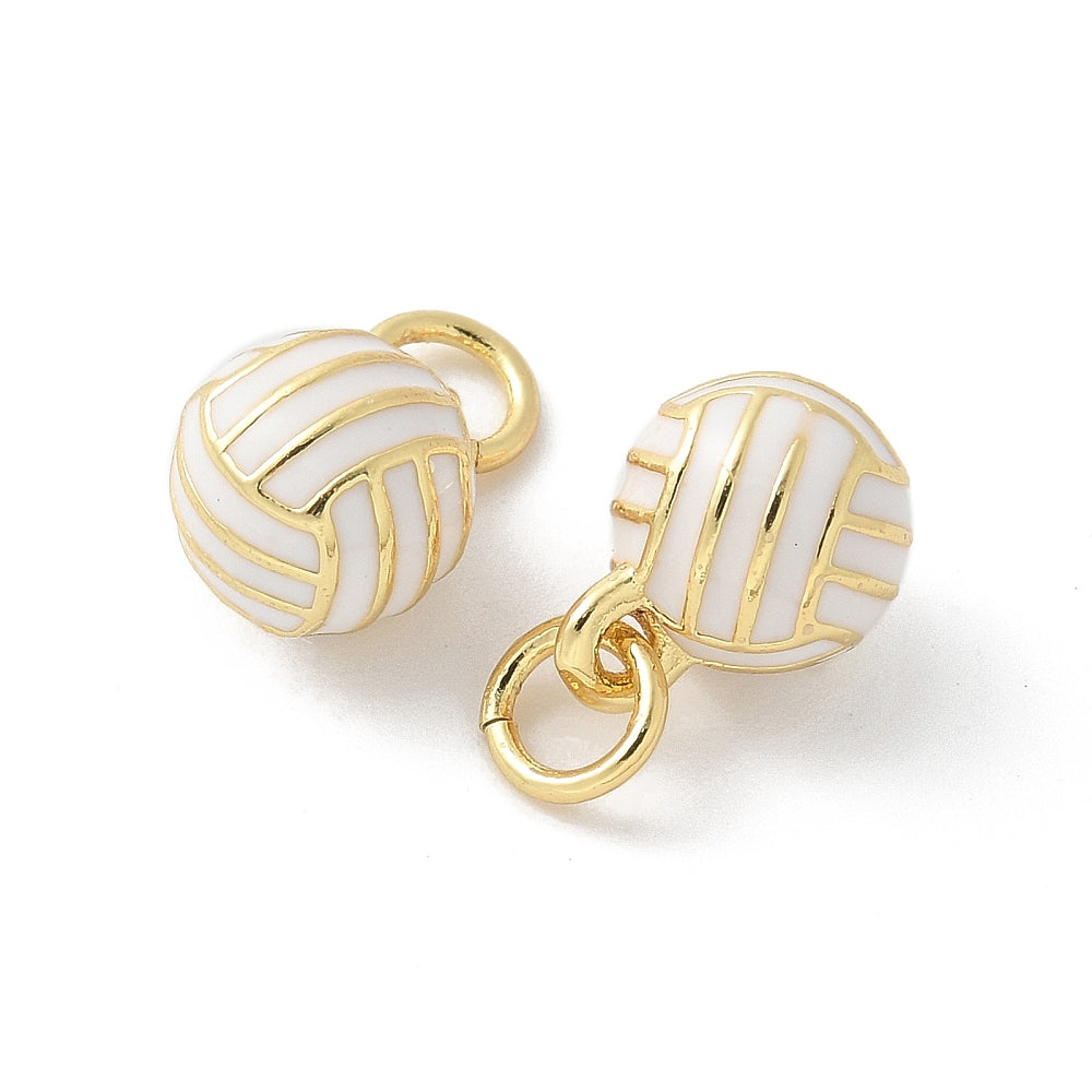 18k Gold Plated Brass Volleyball Mini Sports Charm