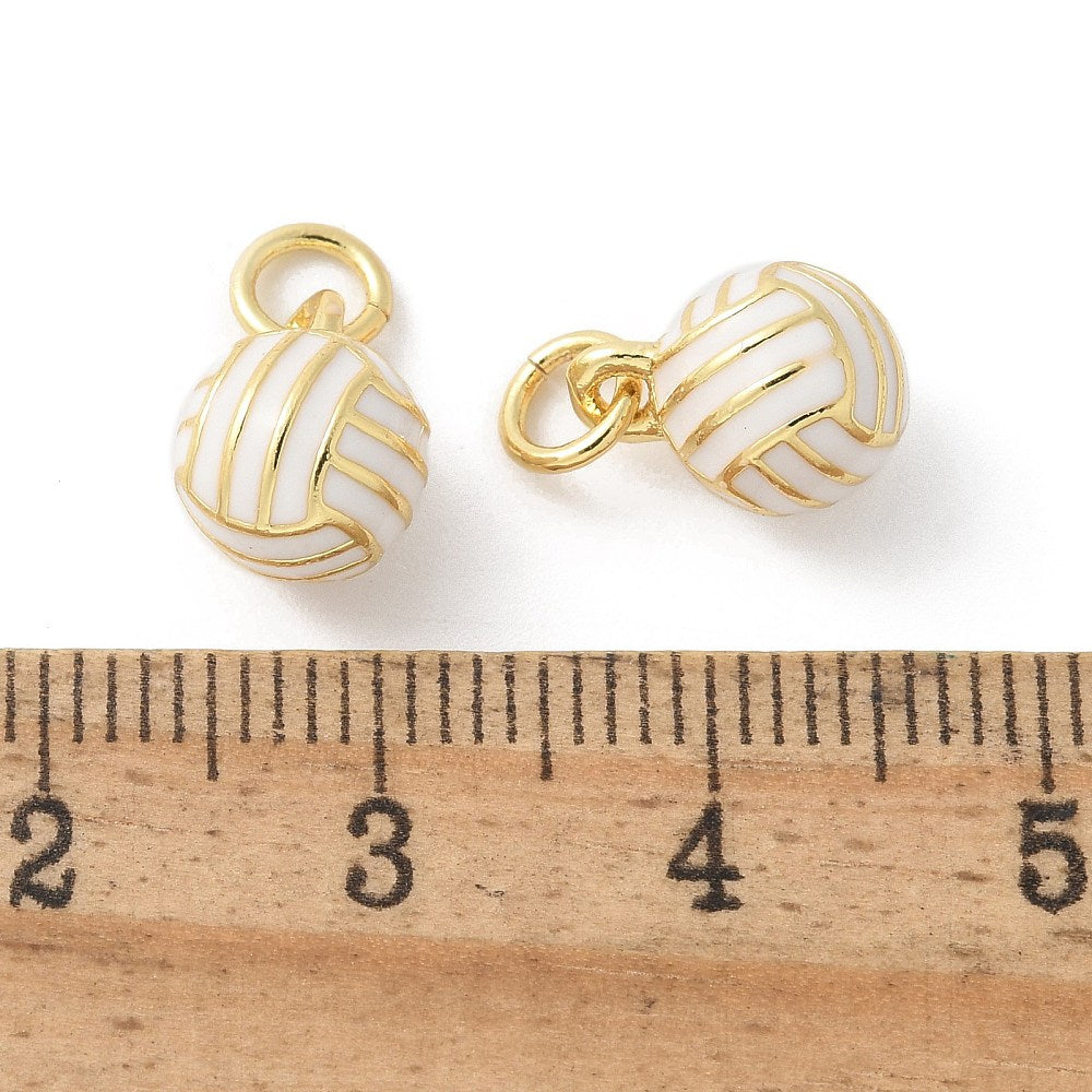 18k Gold Plated Brass Volleyball Mini Sports Charm