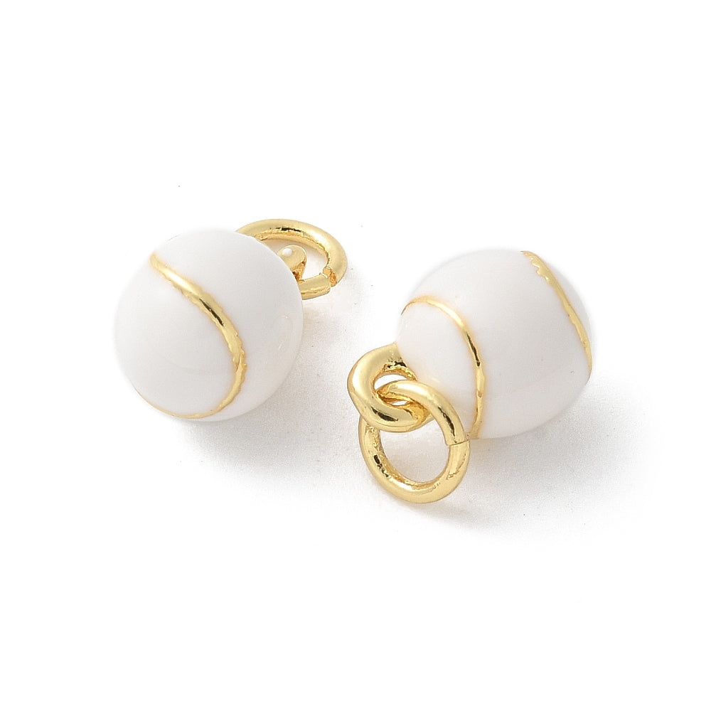 18k Gold Plated Brass Baseball Mini Sports Charm