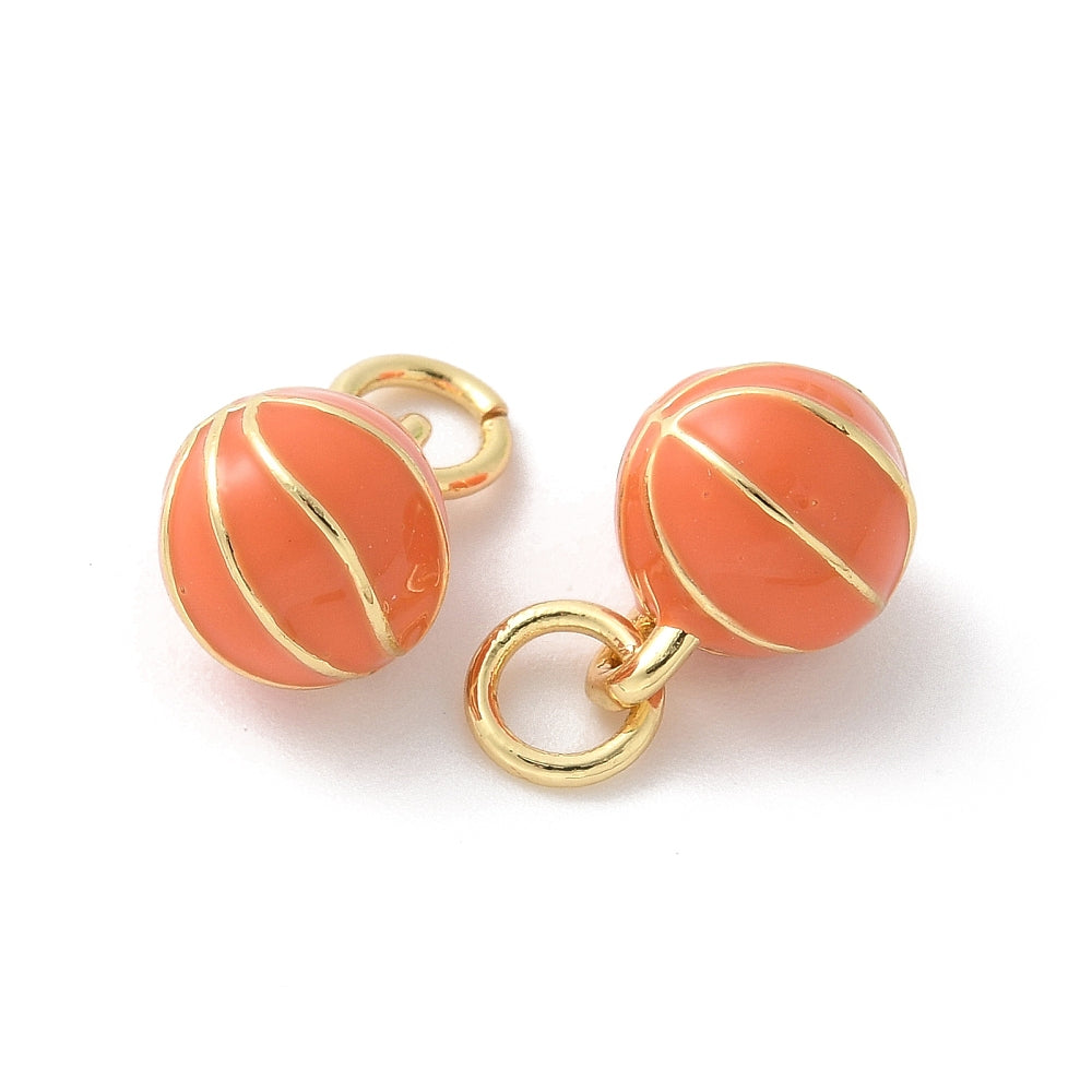 18k Gold Plated Brass Basketball Mini Sports Charm