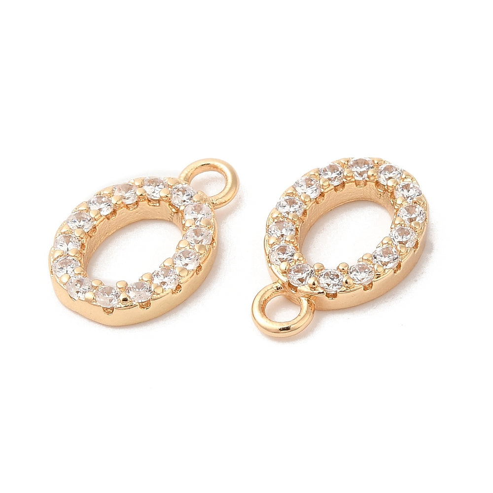 18k Gold Plated Brass Rhinestone Number Charm Full Set