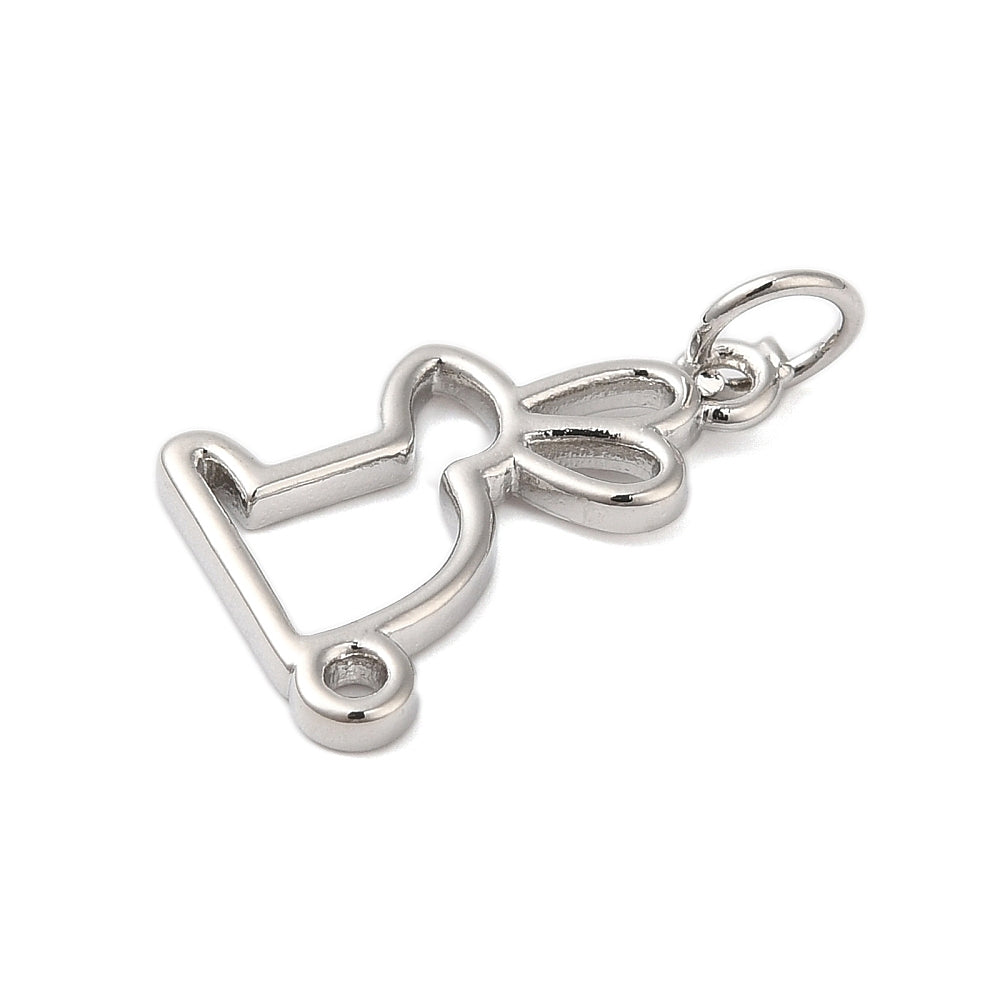 Silver Brass Rabbit Charm