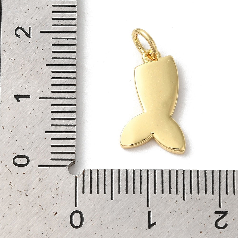 18k Gold Plated Brass Fish Tail Charm