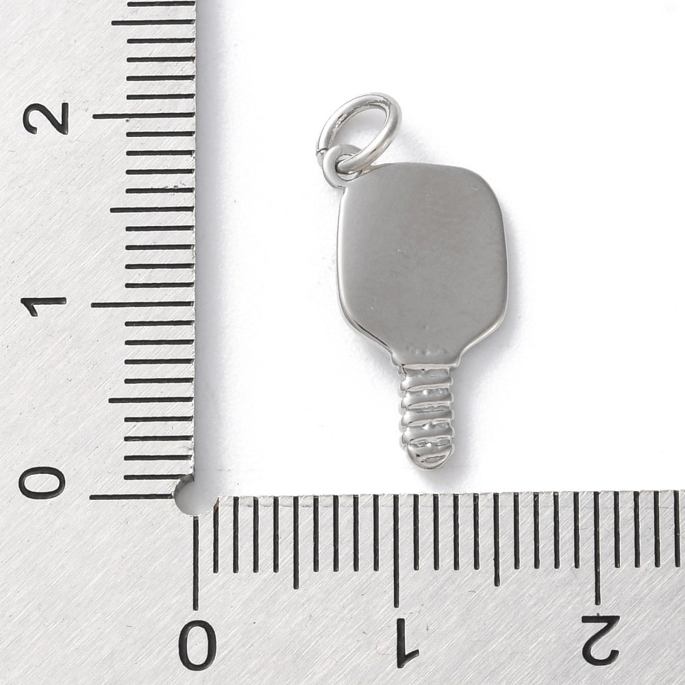 Silver Brass Pickleball Charm
