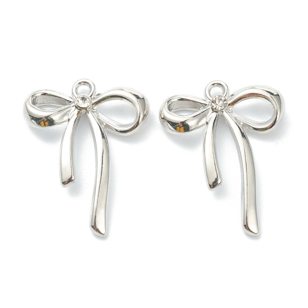 Silver Alloy Bow Charm