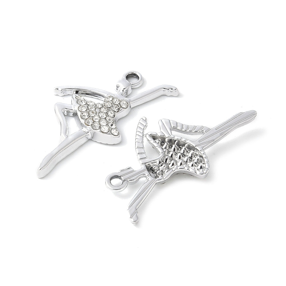 Silver Alloy Ballerina Charm