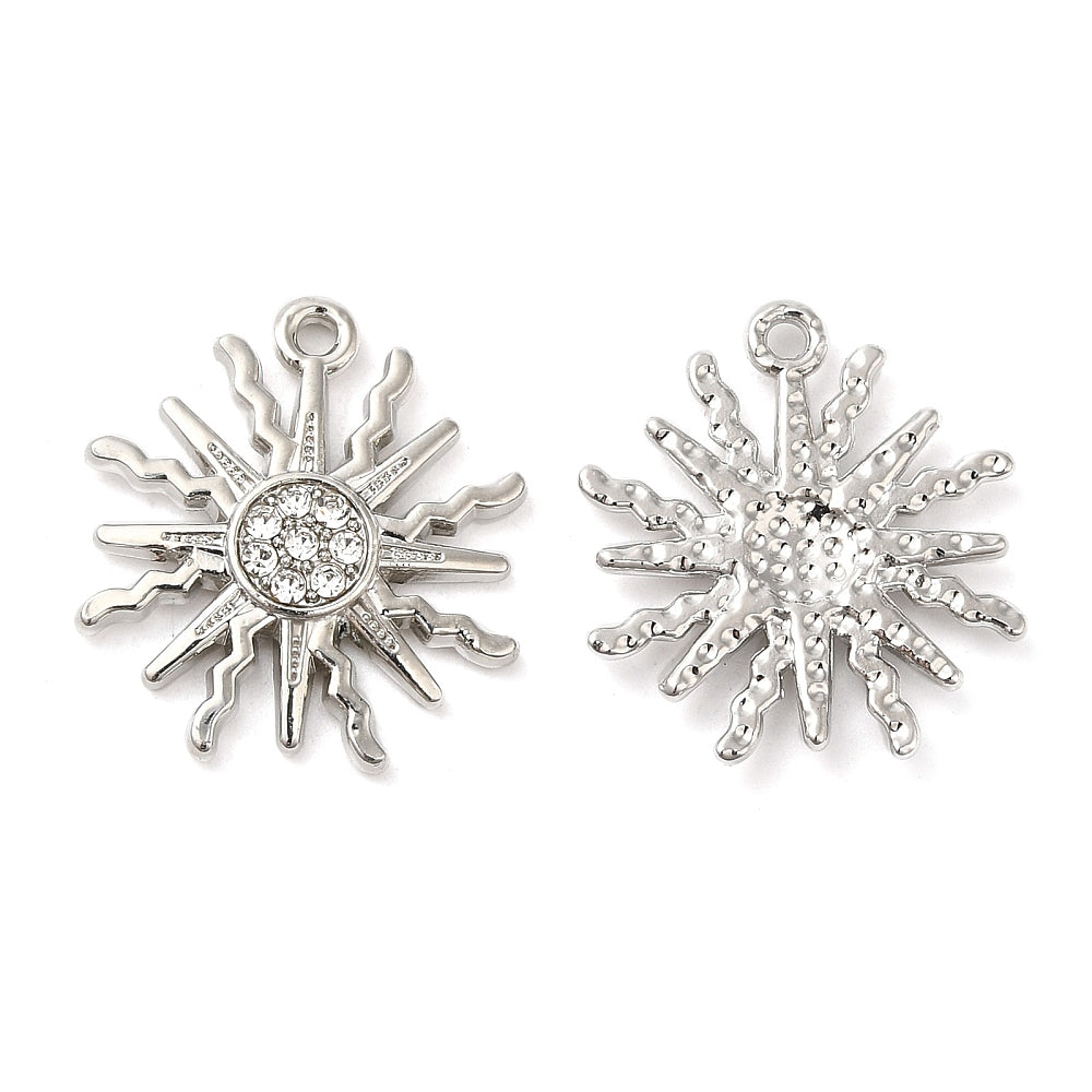 Silver Alloy Sun Charm