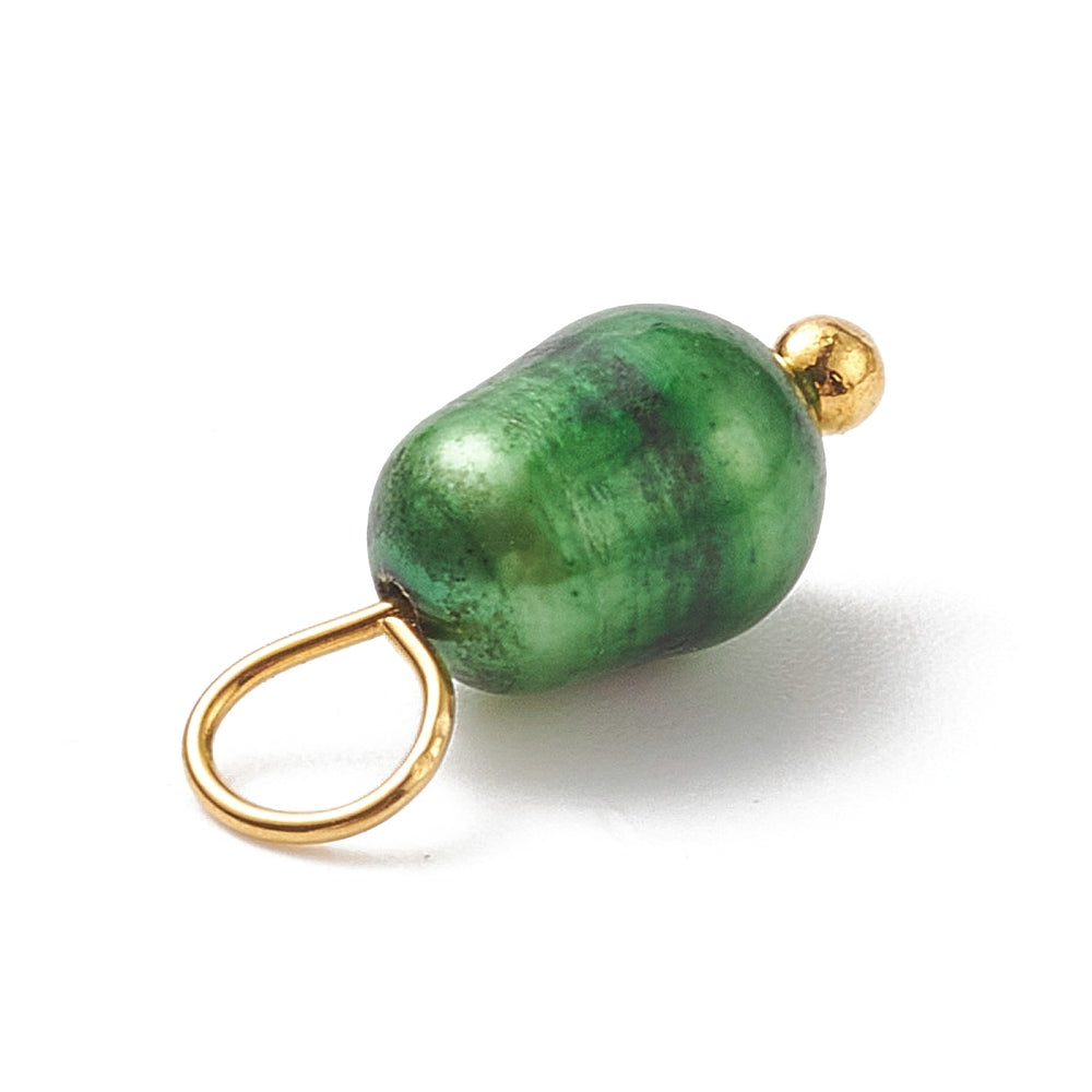 Gold Assorted Colorful Freshwater Pearl Charm