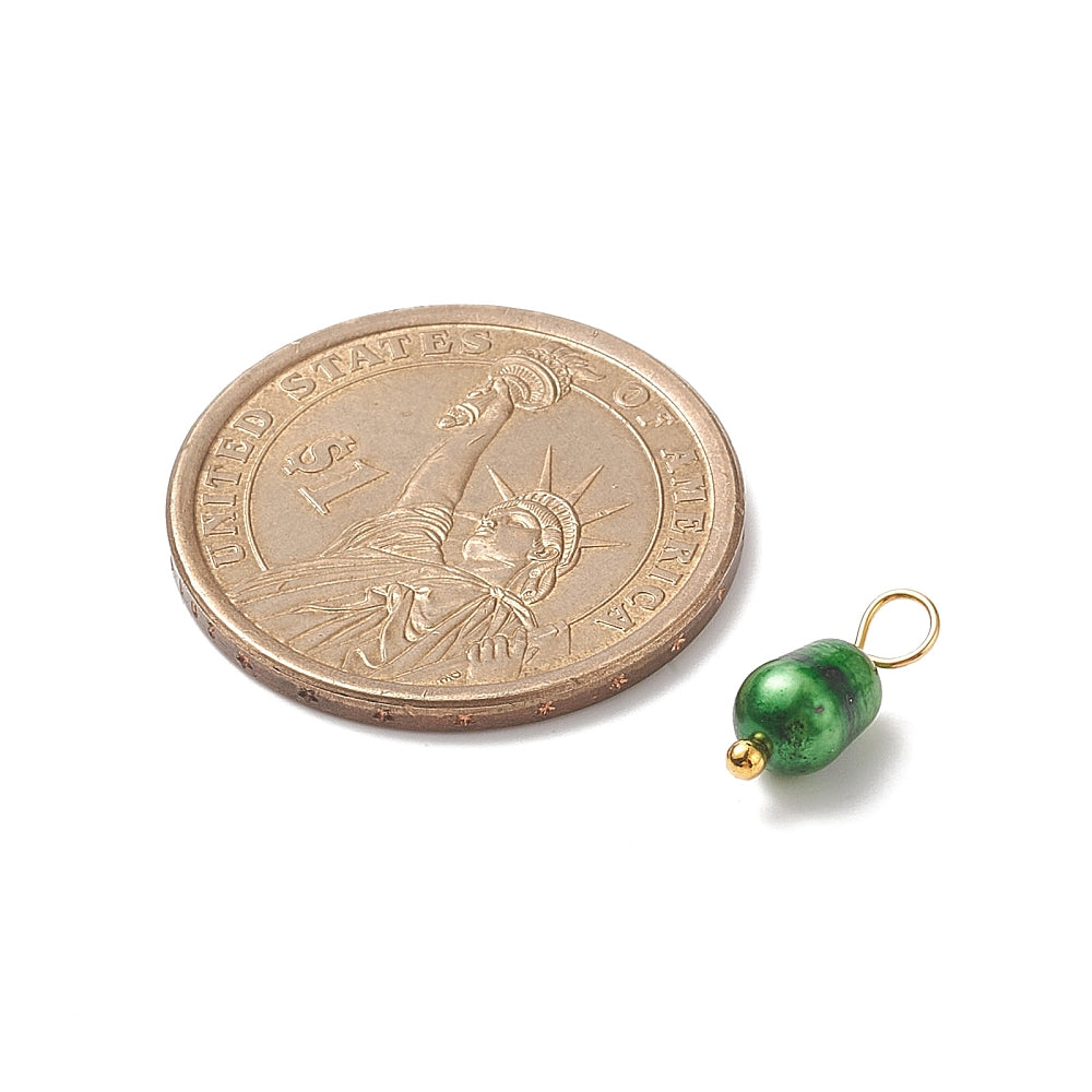 Gold Assorted Colorful Freshwater Pearl Charm