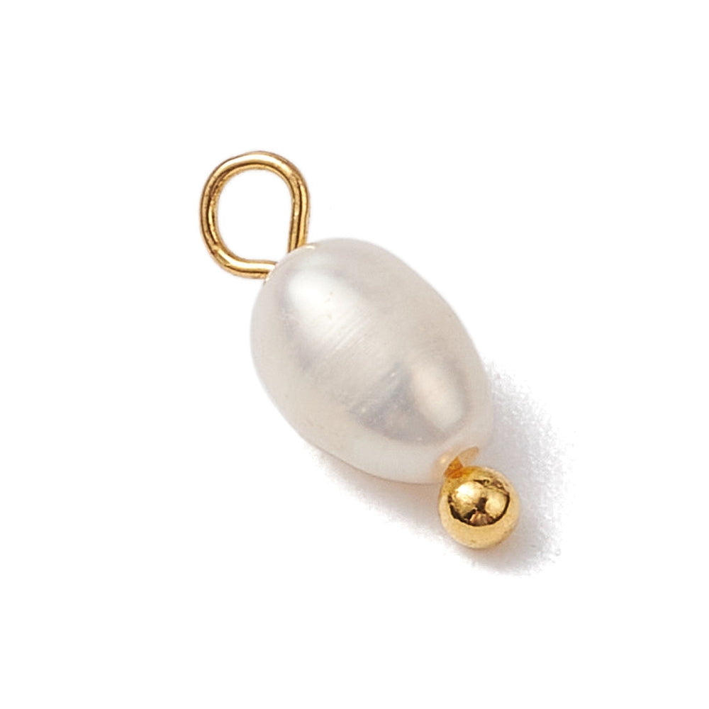 Mini Gold Freshwater Pearl Charm