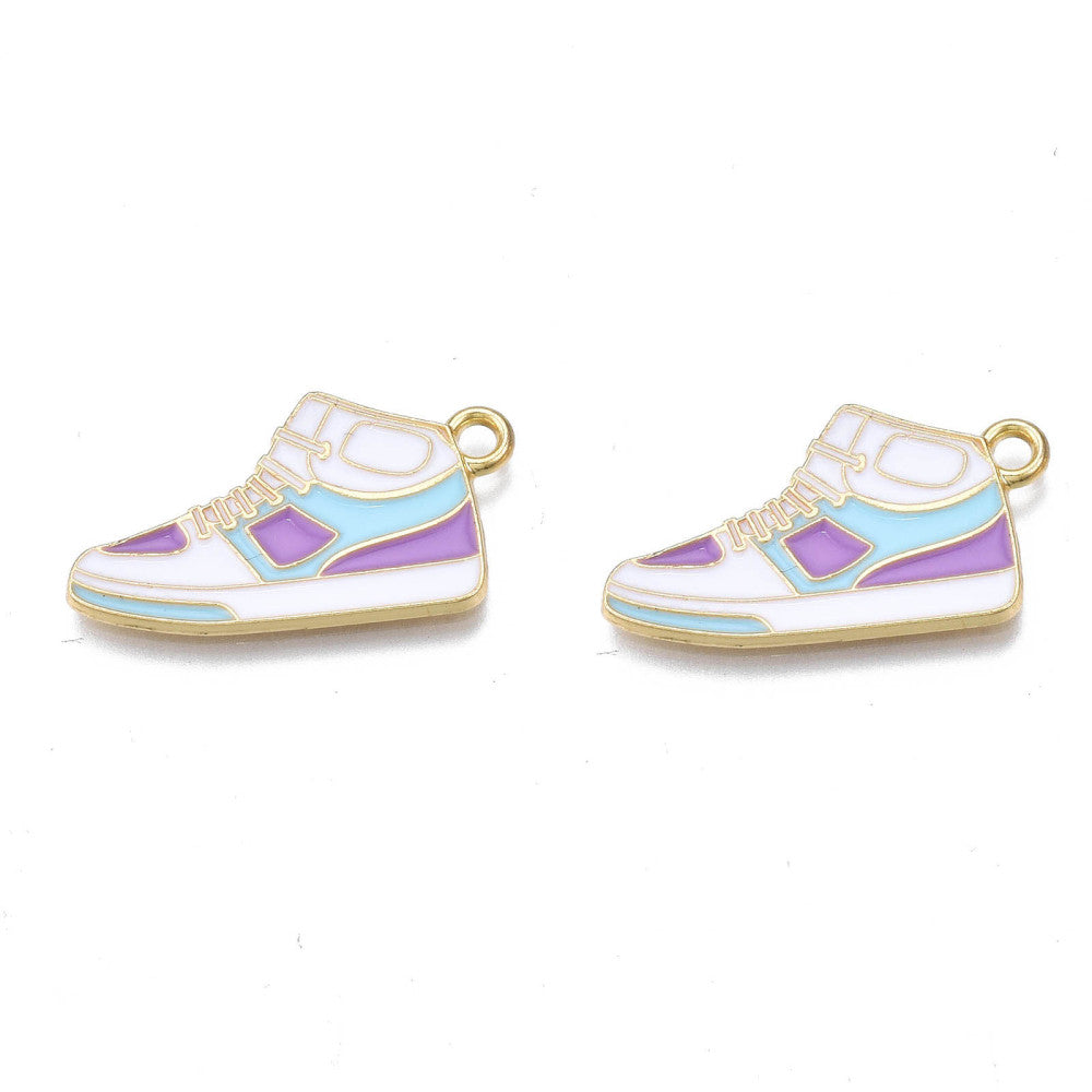 Gold Alloy Purple Sneaker Charm