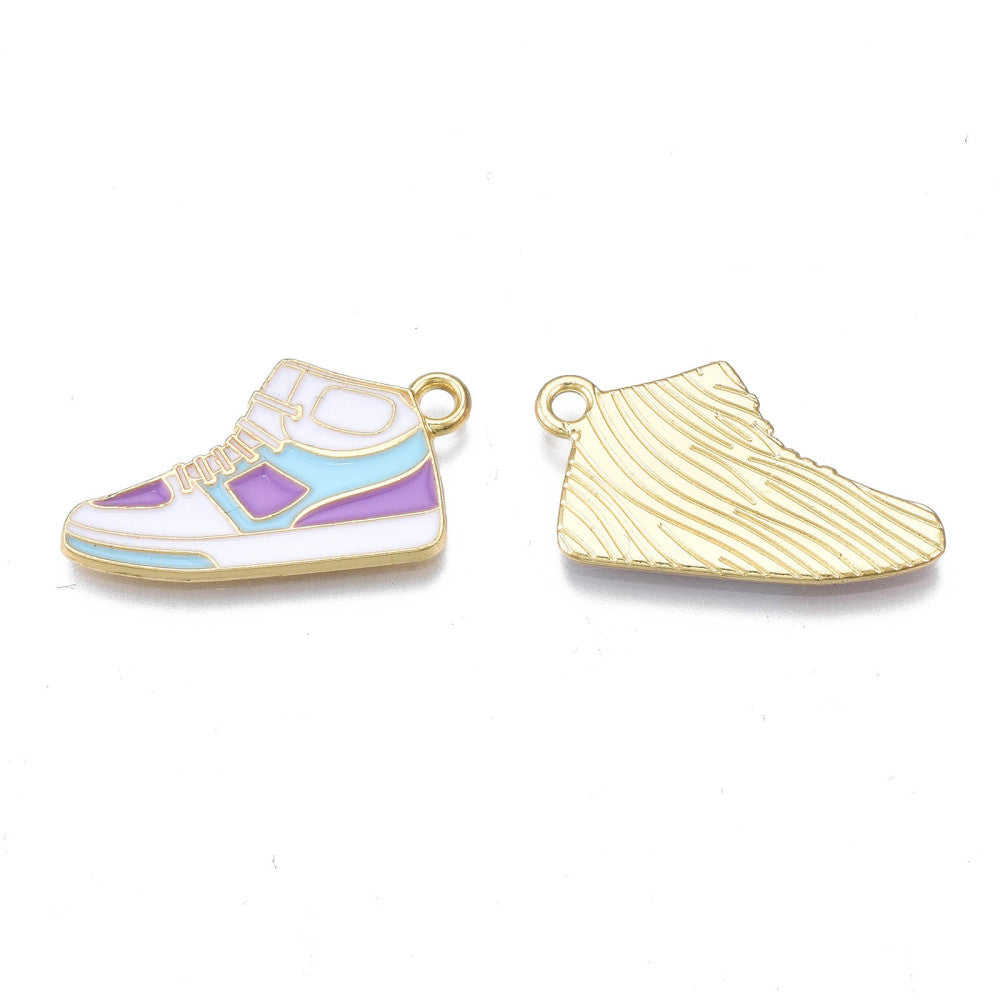 Gold Alloy Purple Sneaker Charm
