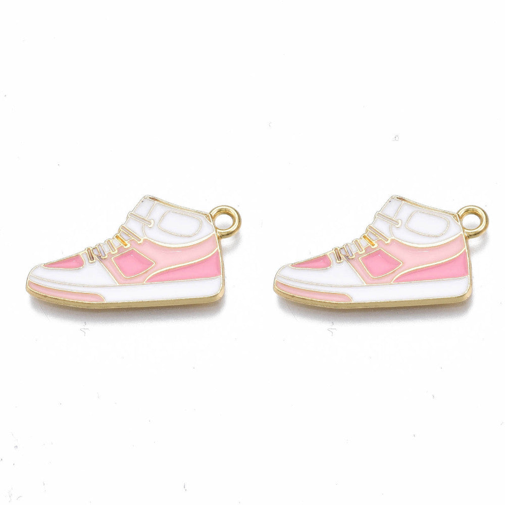 Gold Alloy Pink Sneaker Charm