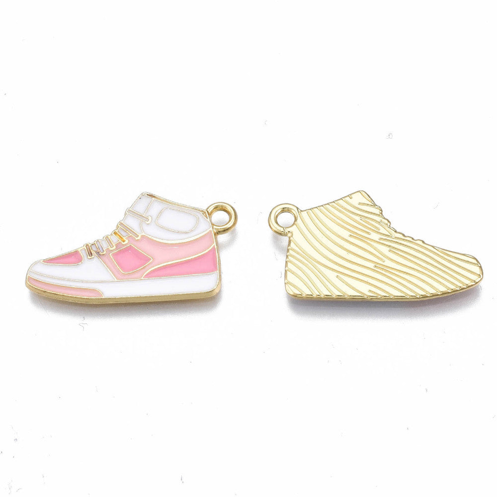 Gold Alloy Pink Sneaker Charm