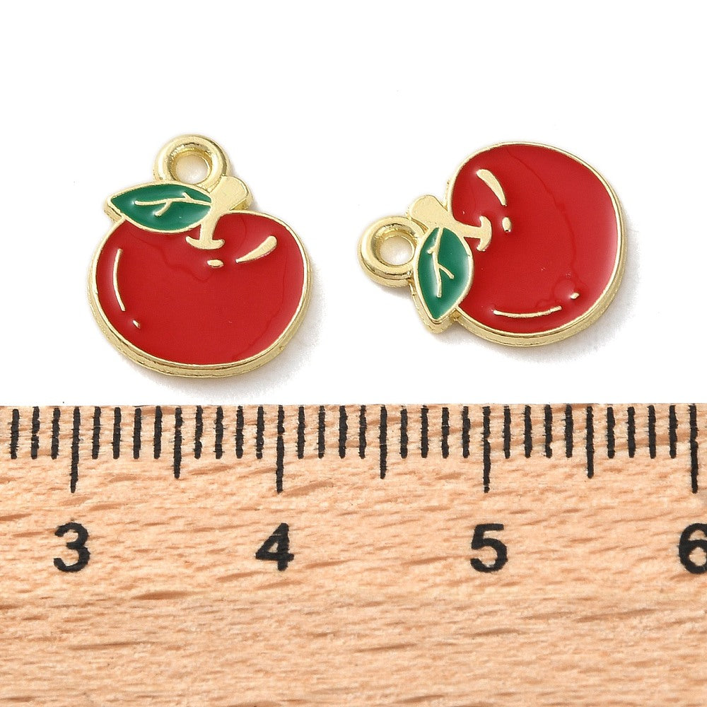 Alloy Red Apple Charm