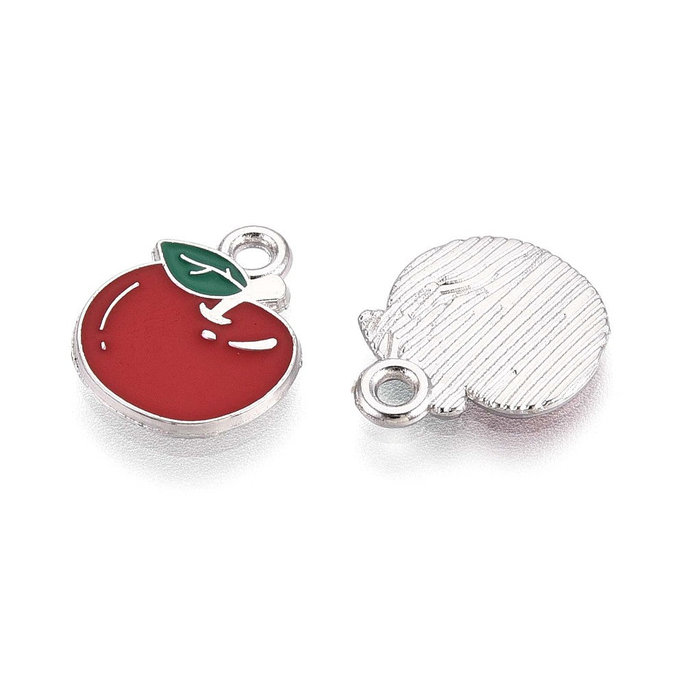 Alloy Red Apple Charm