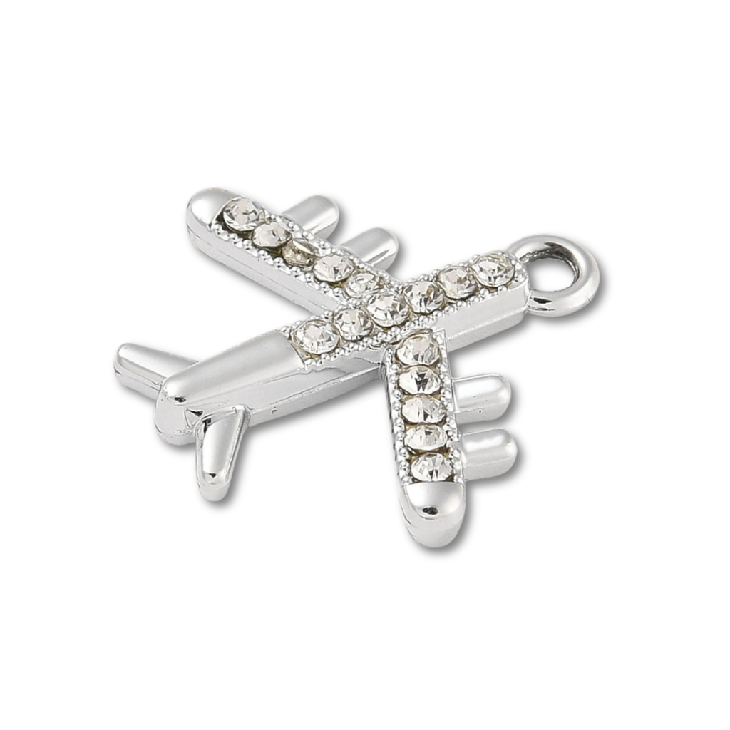 Silver Alloy Airplane Charm