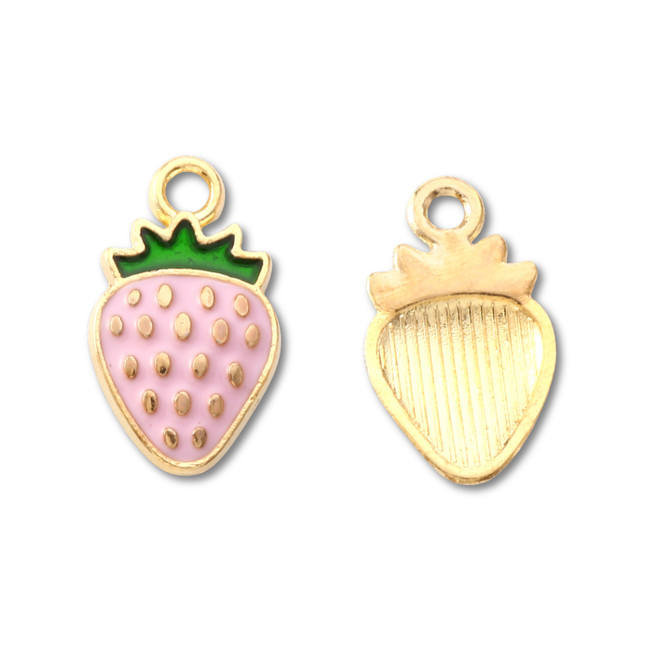 Strawberry Pink Gold Charm