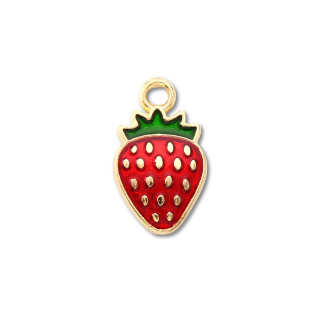 Strawberry Red Gold Charm