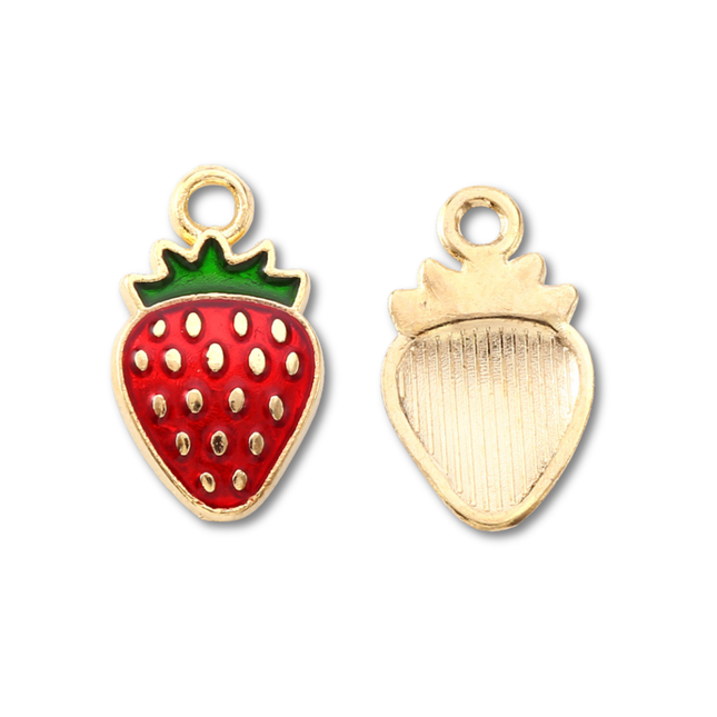 Strawberry Red Gold Charm