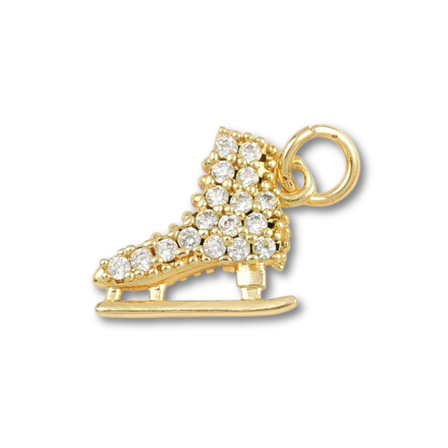 Ice Skate Gold Charm