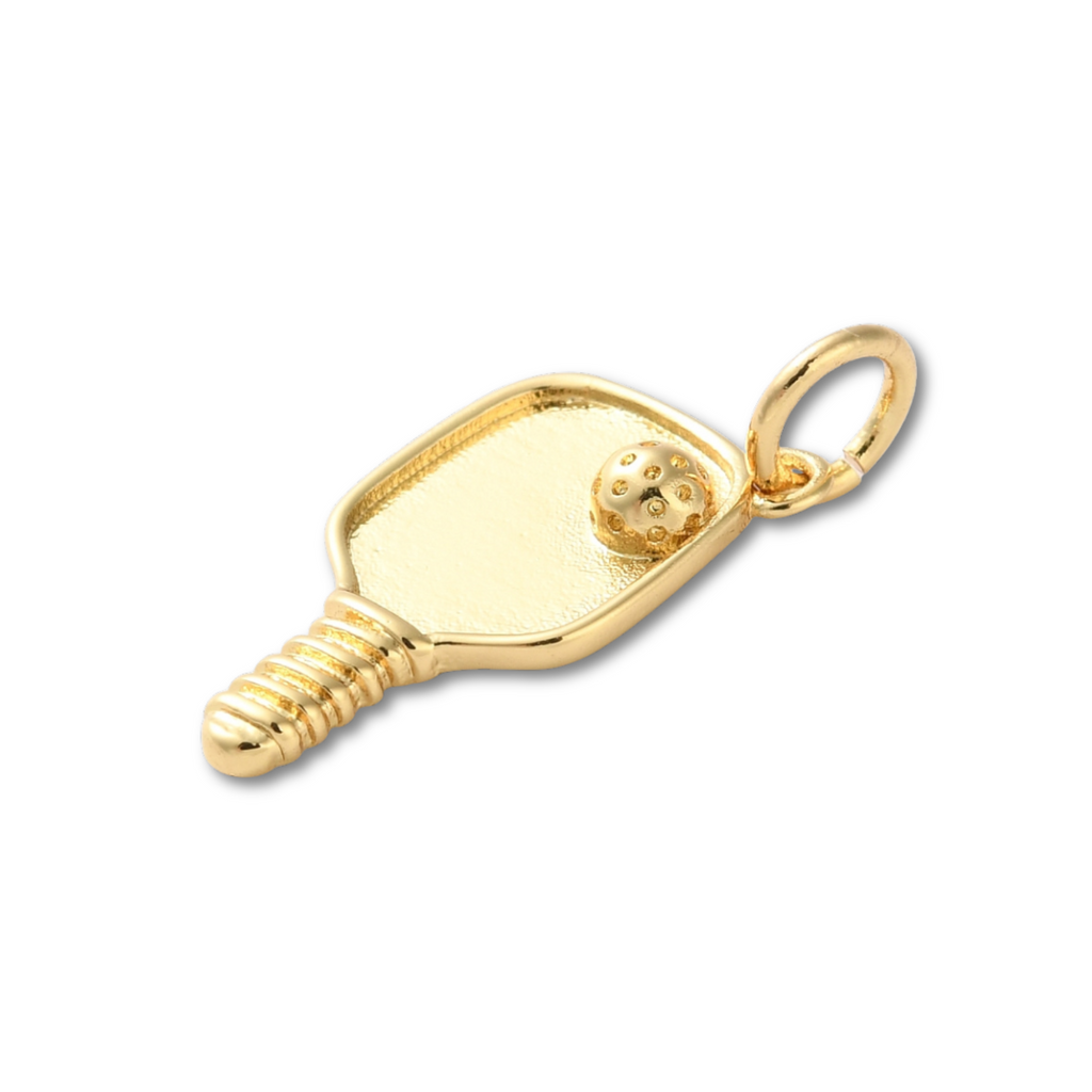 18k Gold Plated Brass Pickleball Charm