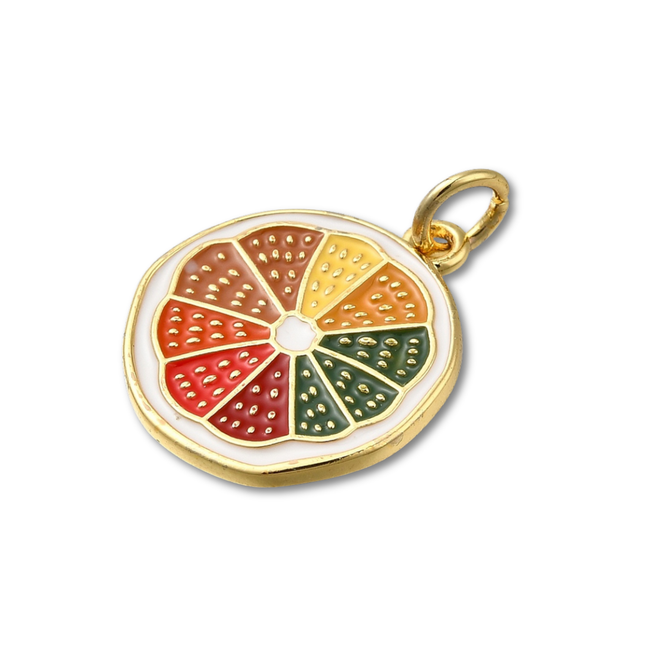Lemon Slice Gold Charm