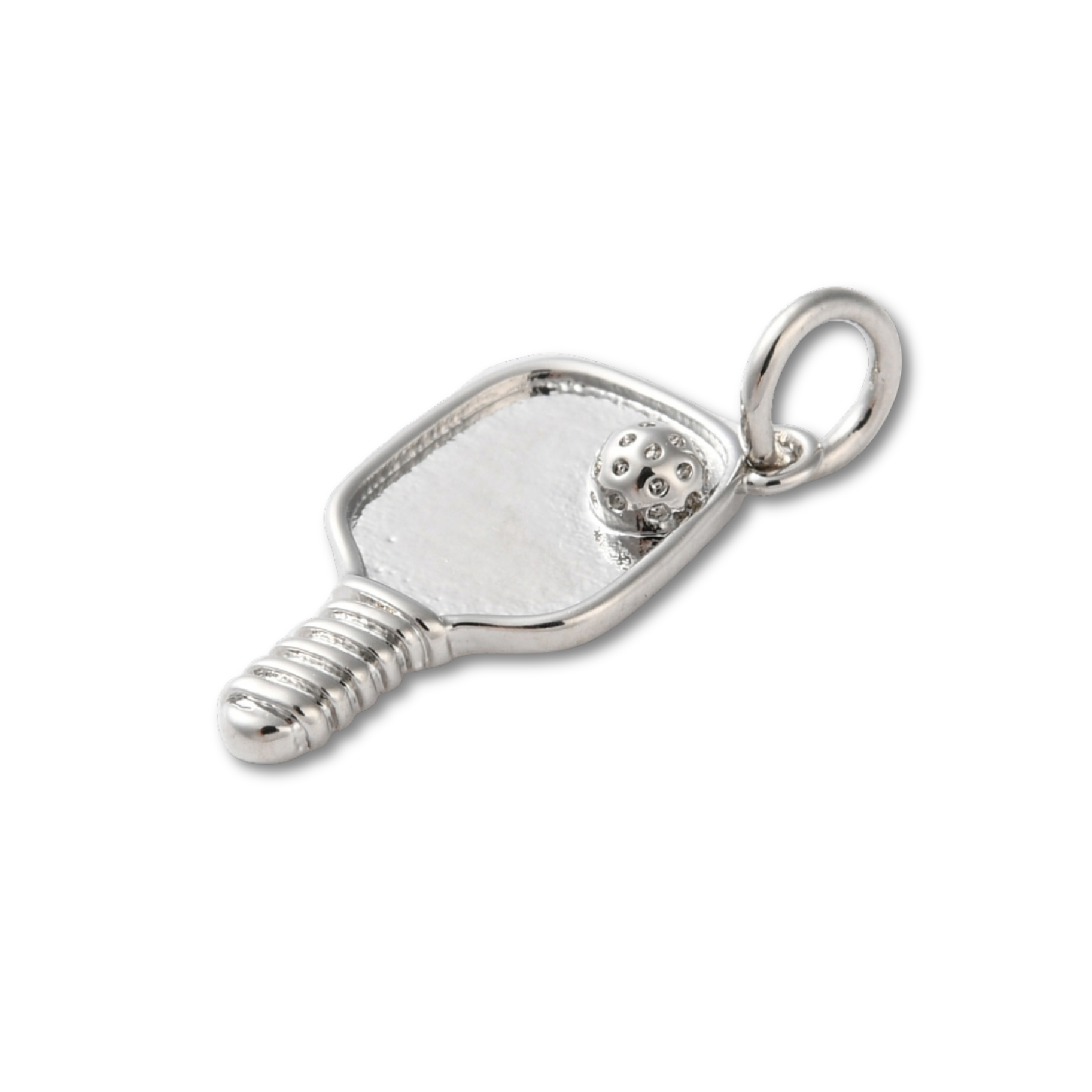 Silver Brass Pickleball Charm