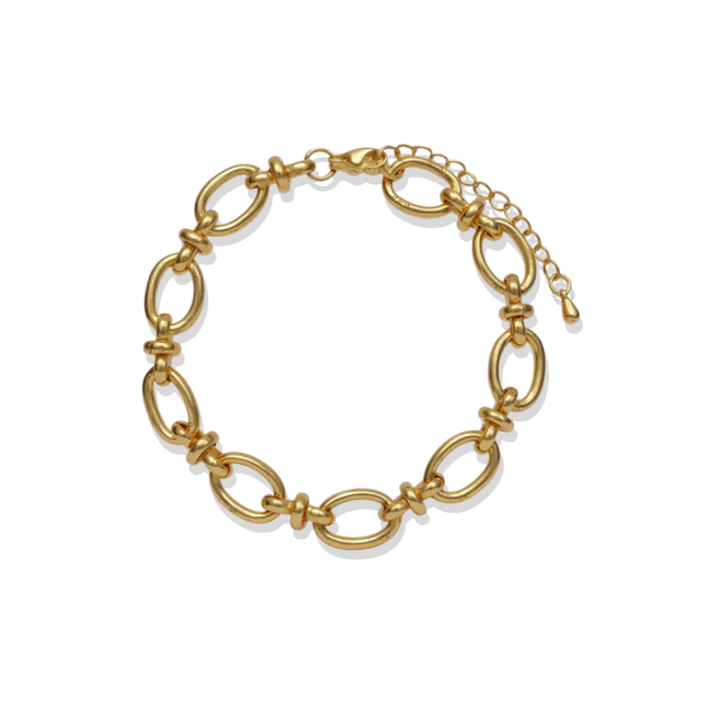 Oval Link Gold Chain Bracelet
