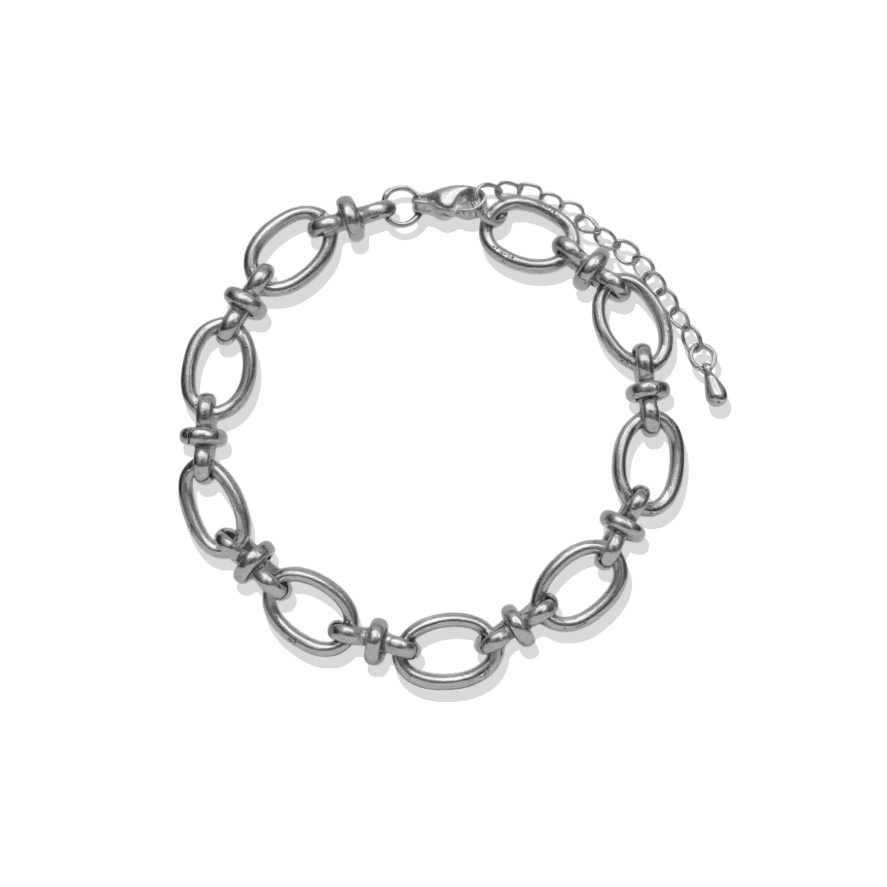 Oval Link Silver Chain Bracelet