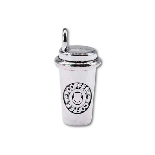 Coffee Cup Silver Charm