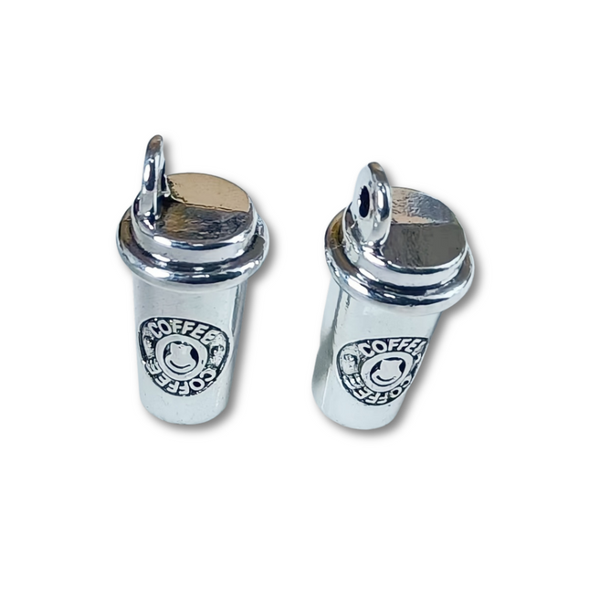 Coffee Cup Silver Charm