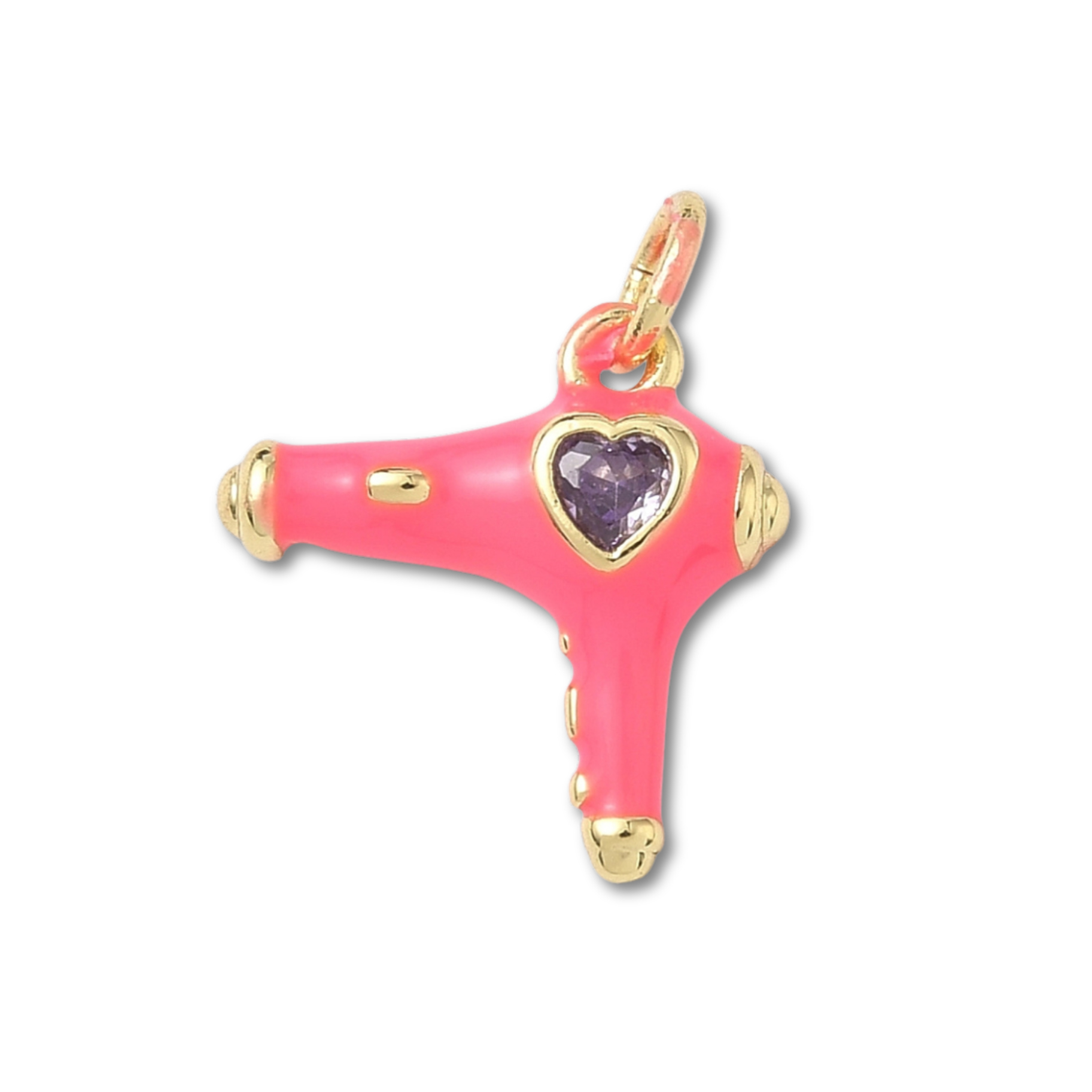 18k Gold Plated Brass Hair Dryer Charm