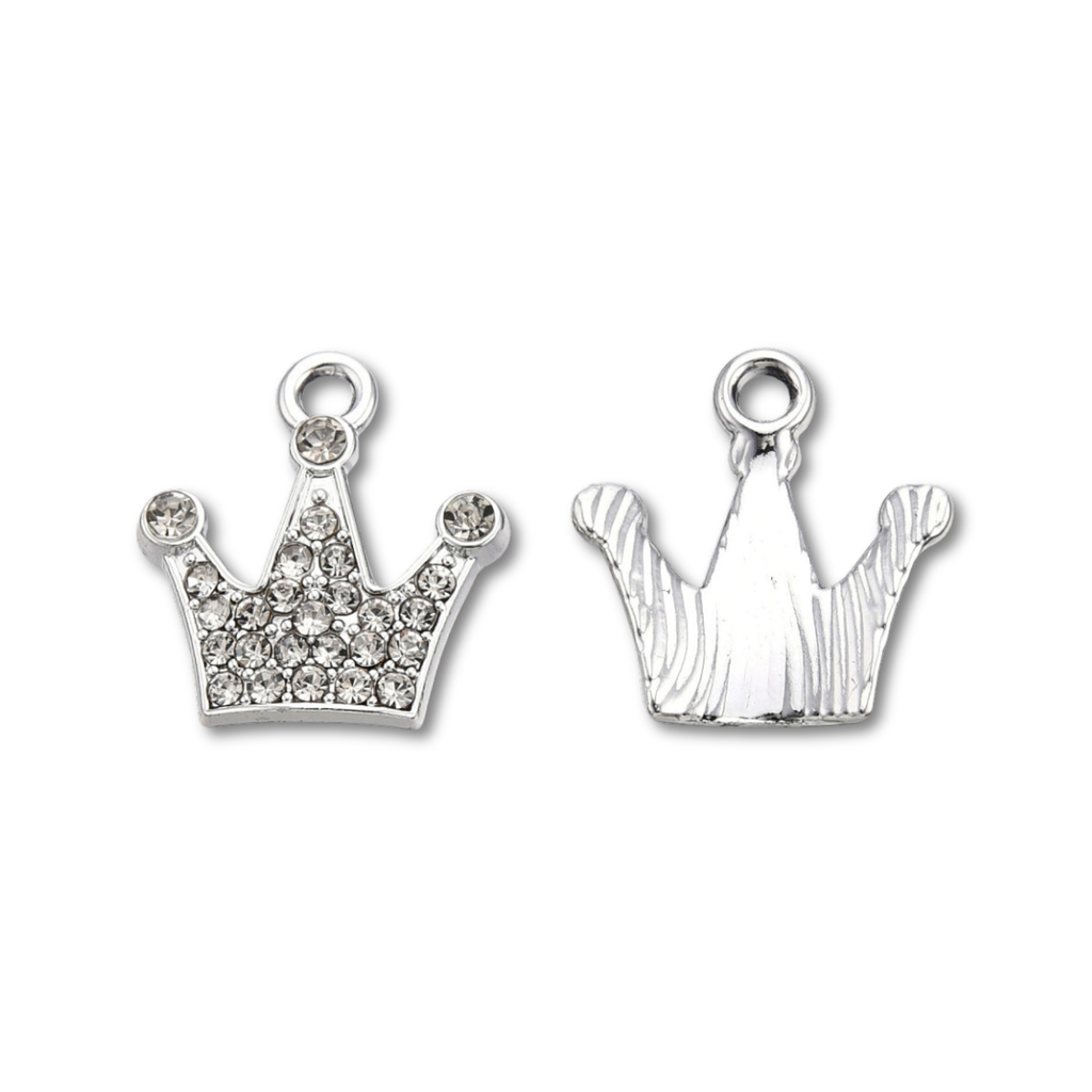 Silver Alloy Crown Charm