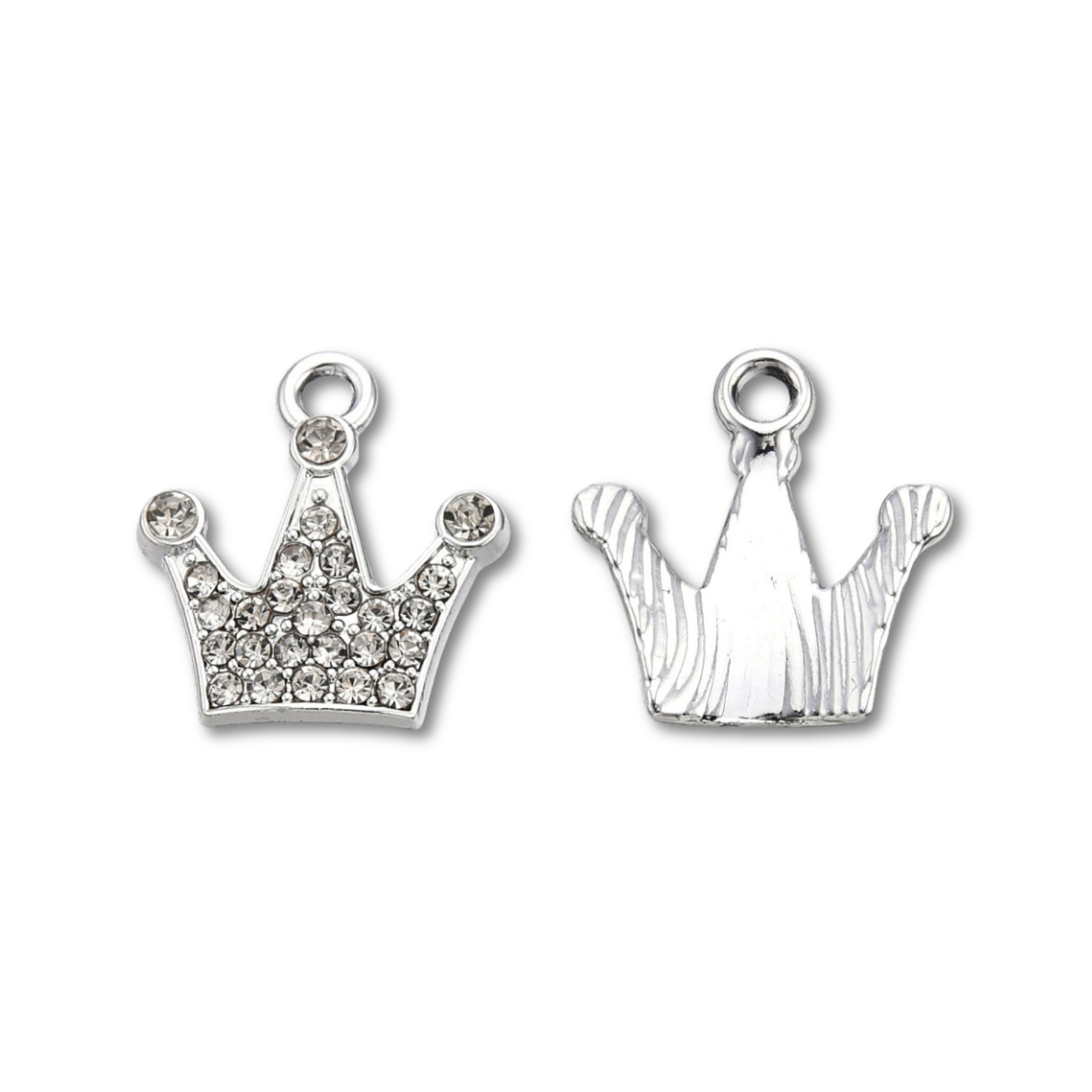 Silver Alloy Crown Charm