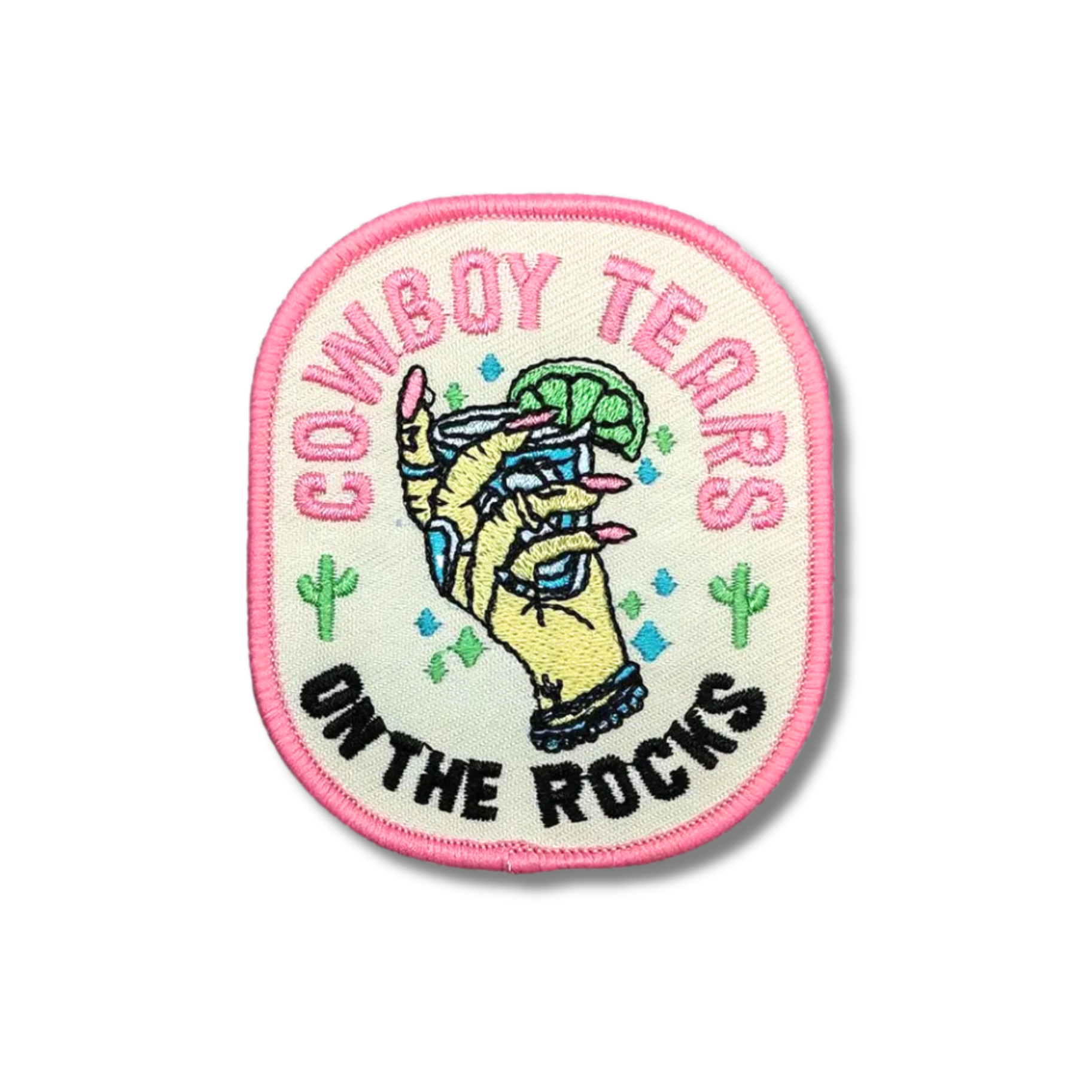 Cowboy Tears Embroidered Iron On Patch