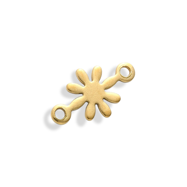 Flower Gold Connector Charm