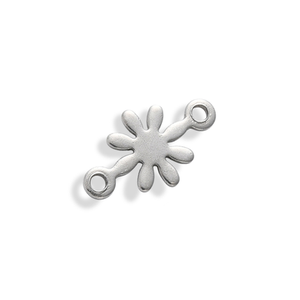 Flower Silver Connector Charm