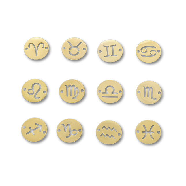 Zodiac Gold Connector Charm