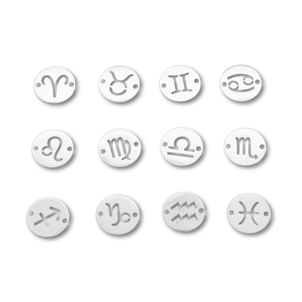 Zodiac Silver Connector Charm