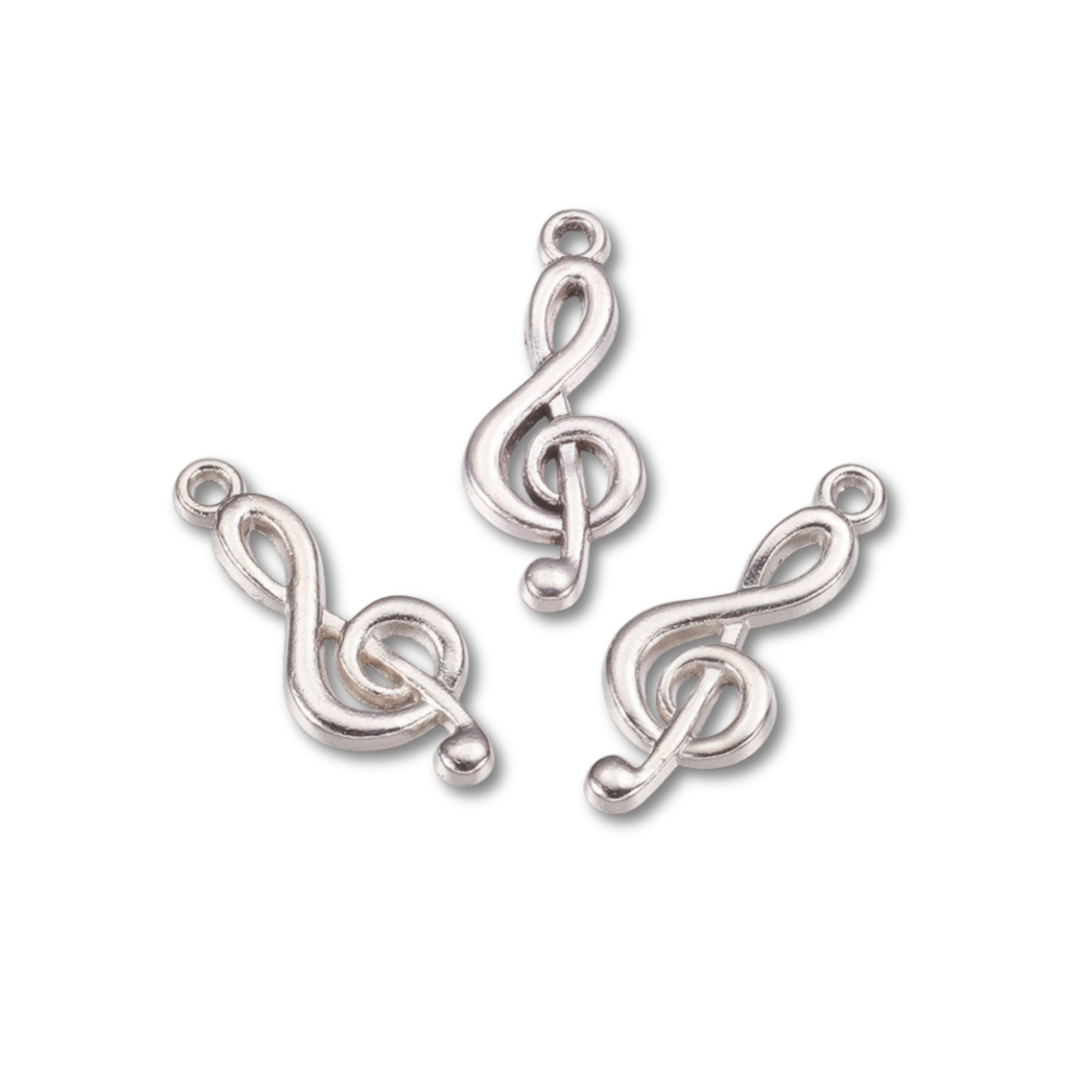 Silver Alloy Music Note Charm