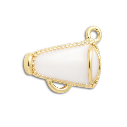 Cheer Megaphone White Charm