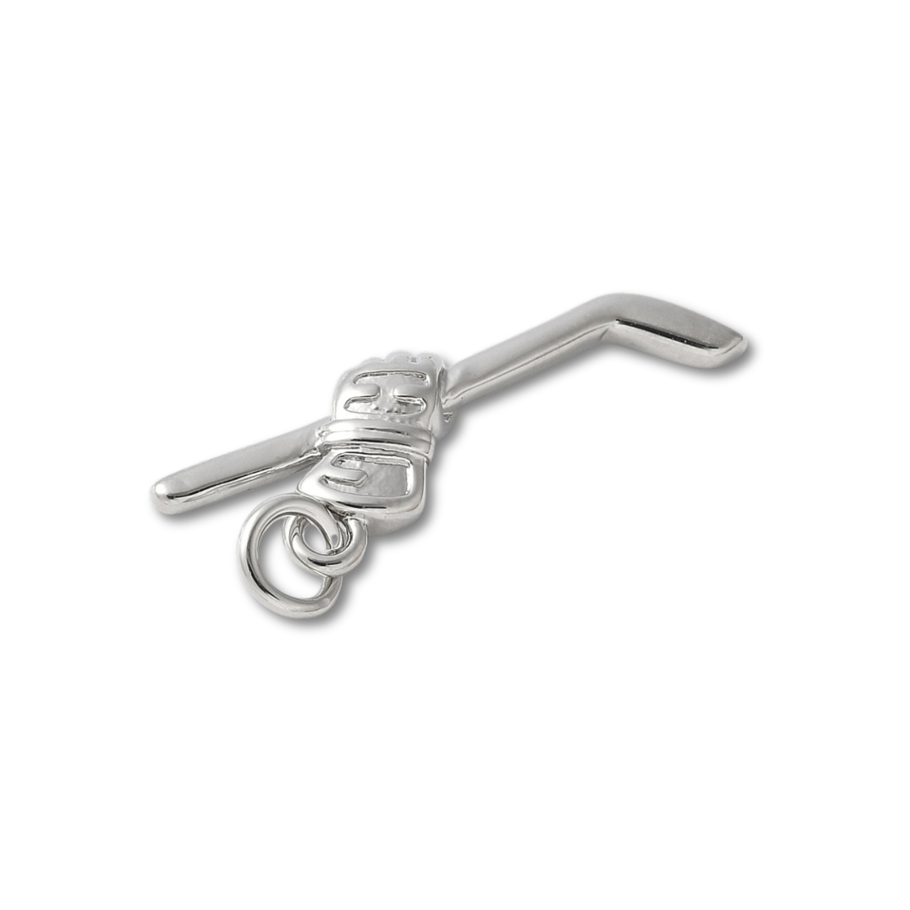 Silver Brass Hockey Charm