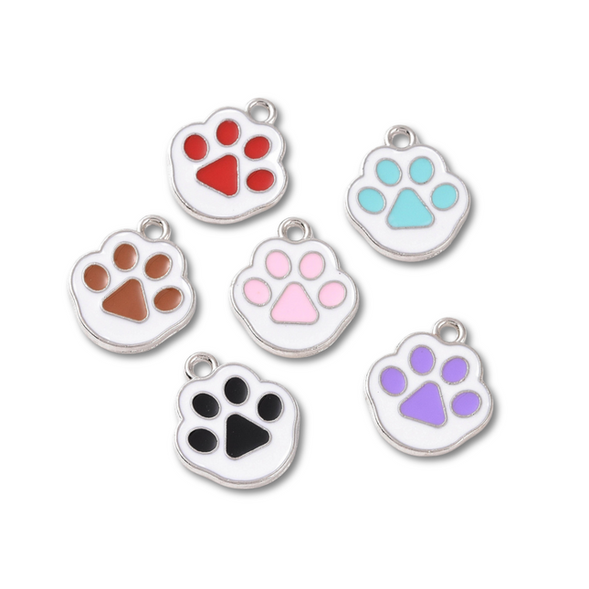 Cat Paw Silver Charm - Assorted